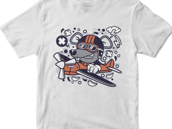 Rat pilot vector t shirt design for download
