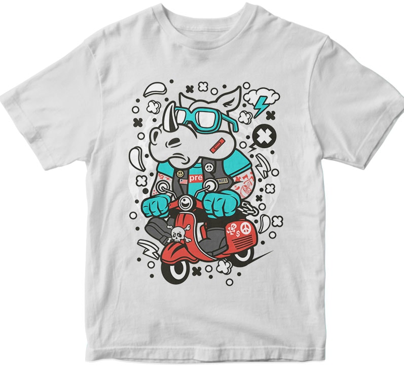 Rhino Scooterist tshirt-factory.com