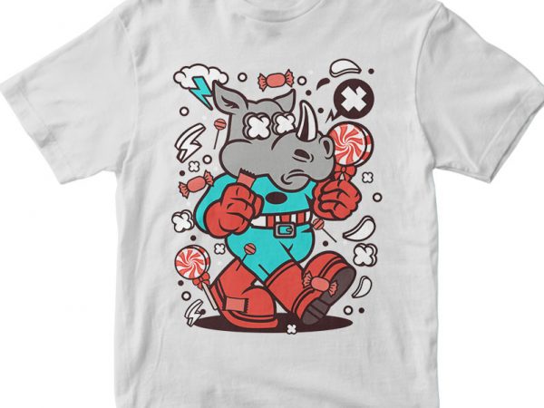 Rhino super candy design for t shirt