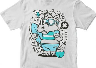 Rhino Surfing buy t shirt design