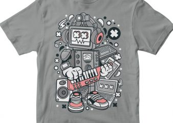 Robot Machine buy t shirt design for commercial use