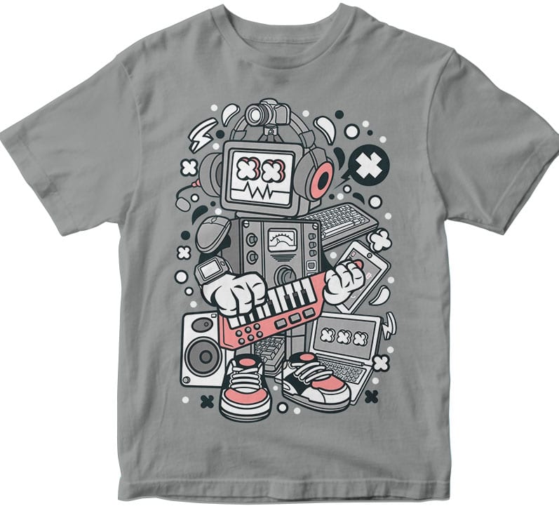 Robot Machine t shirt designs for sale