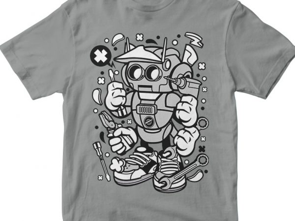 Robot tools vector t shirt design artwork