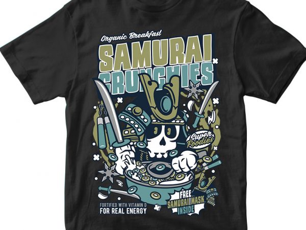 Samurai crunches buy t shirt design artwork