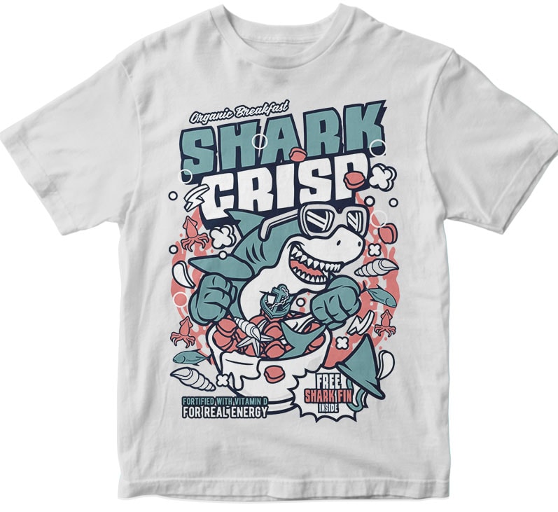 Shark Crisp tshirt design for merch by amazon