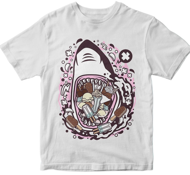 Shark Ice Cream tshirt design for merch by amazon