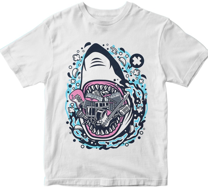 Shark Rock tshirt design for merch by amazon