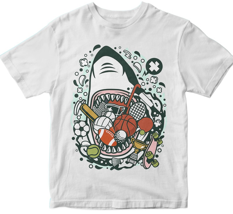 Shark Sports graphic t-shirt design - Buy t-shirt designs