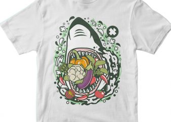 Shark Vegetable vector shirt design