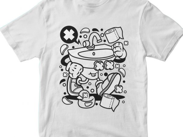 Sink vector t shirt design for download