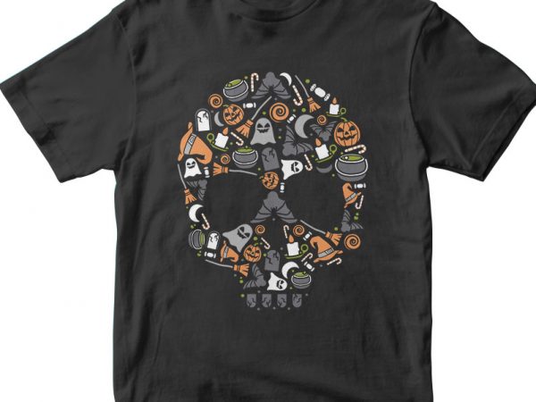 Skull vector t-shirt design for commercial use