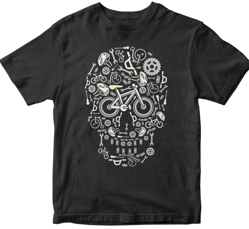Skull Bike t shirt designs for sale