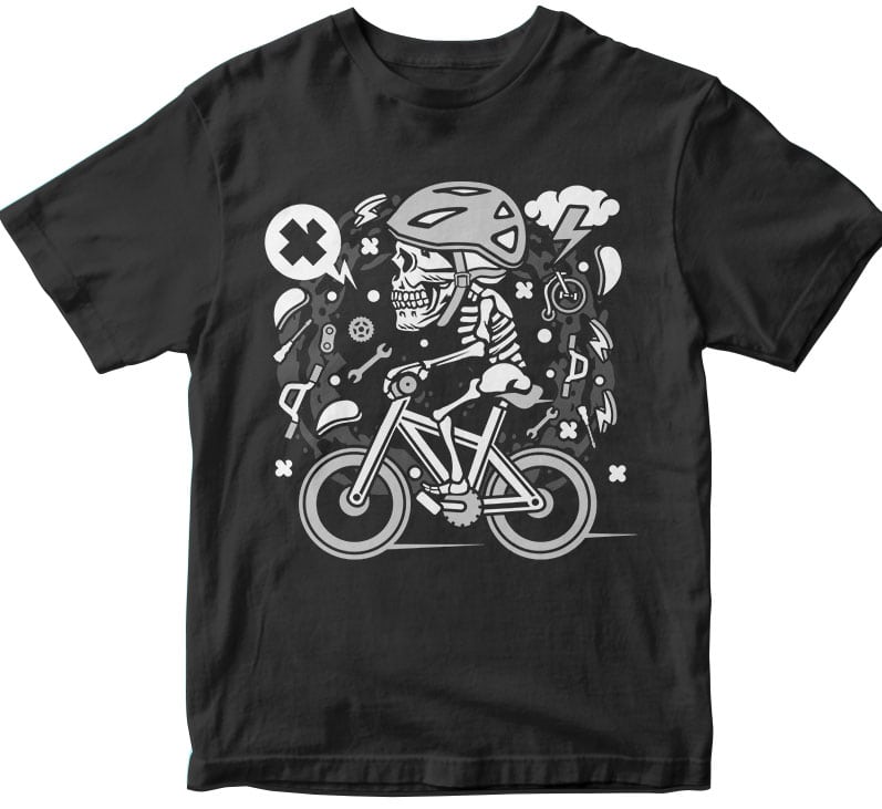 Skull Biker vector shirt designs