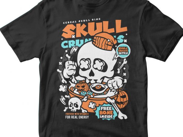 Skull crunchies buy t shirt design artwork