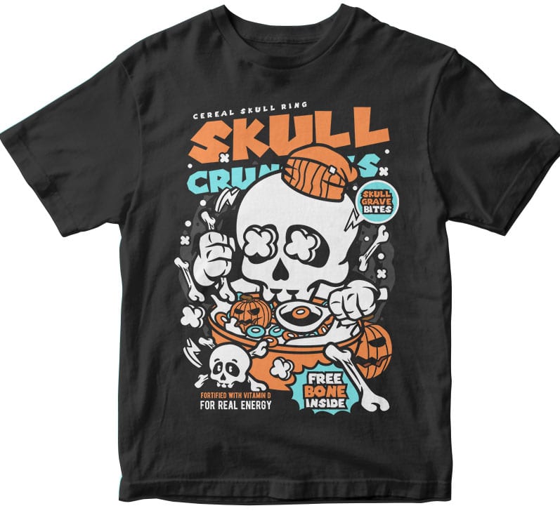 Skull Crunchies vector shirt designs