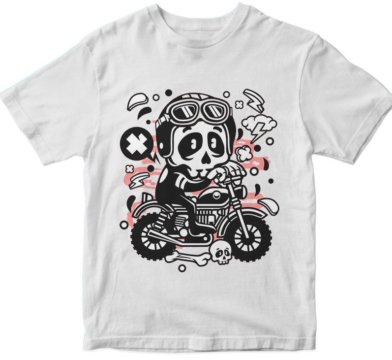 Skull Motocross t-shirt designs for merch by amazon