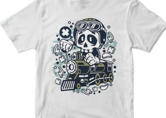 Skull Train vector t-shirt design