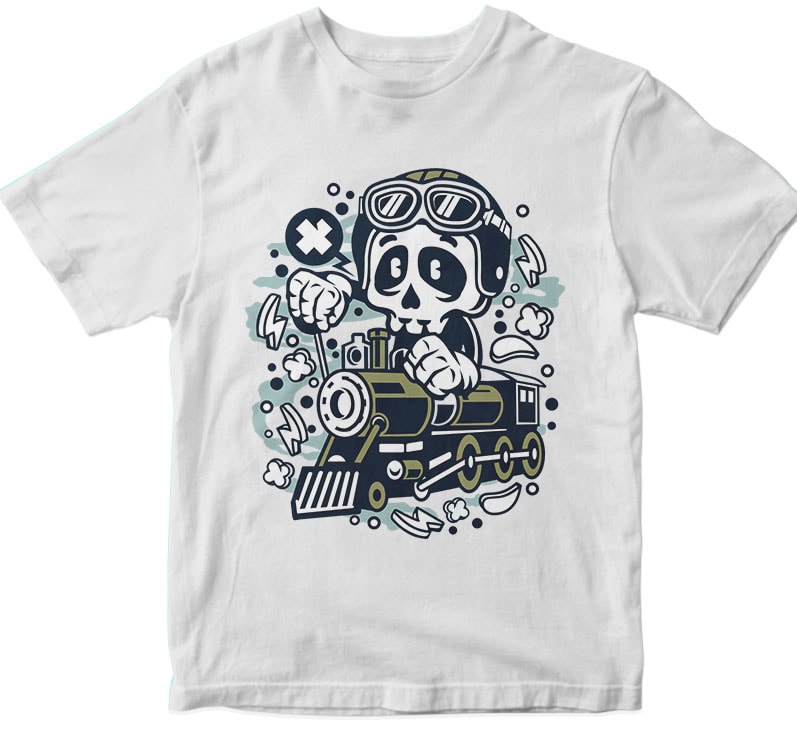 Skull Train t-shirt designs for merch by amazon