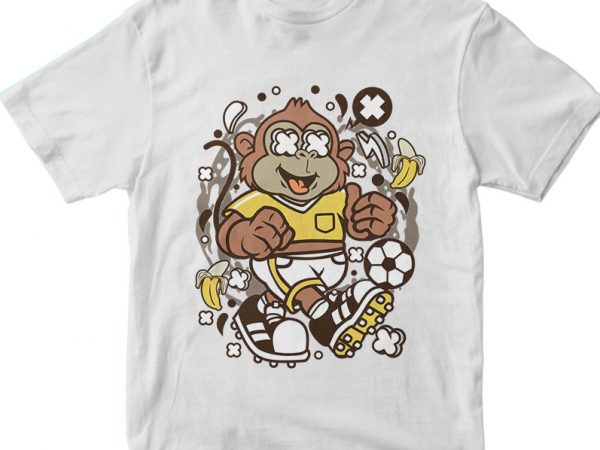 Soccer monkey tshirt design for sale