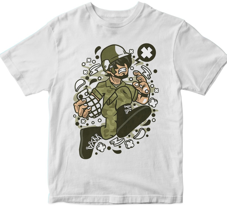 Soldier Running tshirt designs for merch by amazon