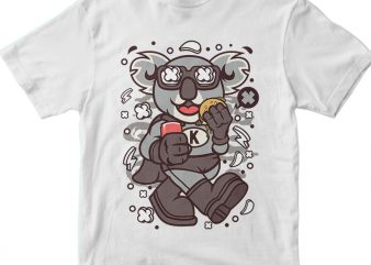 Super Koala vector t shirt design for download