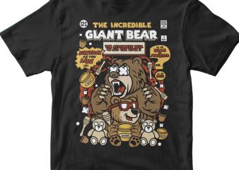 The Incredible Bear vector t-shirt design