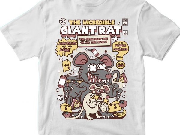 The Incredible Giant Rat t shirt design for purchase