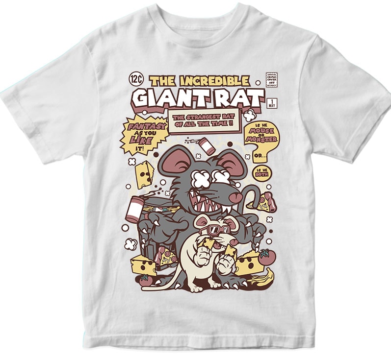 The Incredible Giant Rat t shirt designs for print on demand