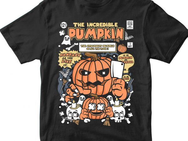 The incredible pumpkin vector t-shirt design for commercial use