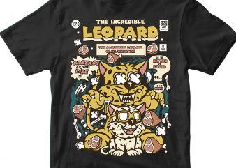 The Incredible Leopard graphic t-shirt design
