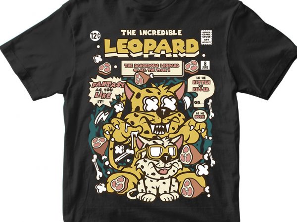 The incredible leopard graphic t-shirt design