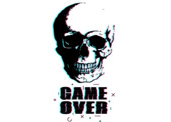 Game over print ready shirt design