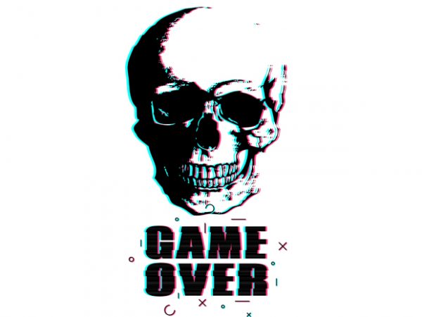 Game over print ready shirt design