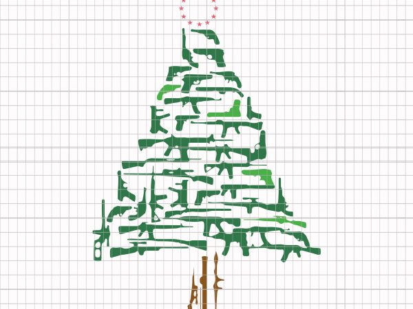 Guns Christmas Tree Ornament t shirt design template Guns Christmas Tree Ornament t shirt design template