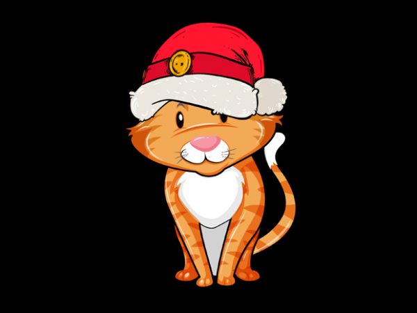 Cat christmas buy t shirt design for commercial use