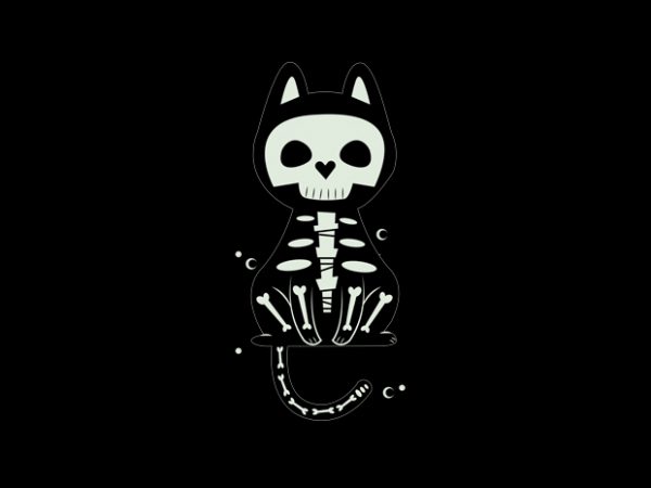 Cat skull vector shirt design