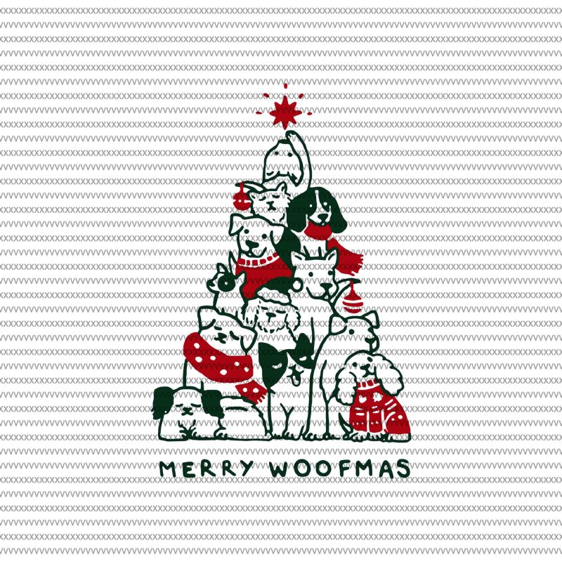 Merry Woofmas svg, Merry Woofmas Christmas Dog Fan svg, Png, Dxf, Eps file tshirt factory