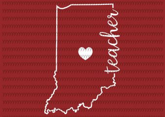 Red For ED svg, Teacher Red For Ed Indiana Public Education svg, png, dxf, eps file t shirt design to buy