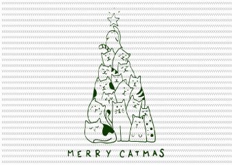 Merry catmas svg, png, dxf, eps file buy t shirt design artwork