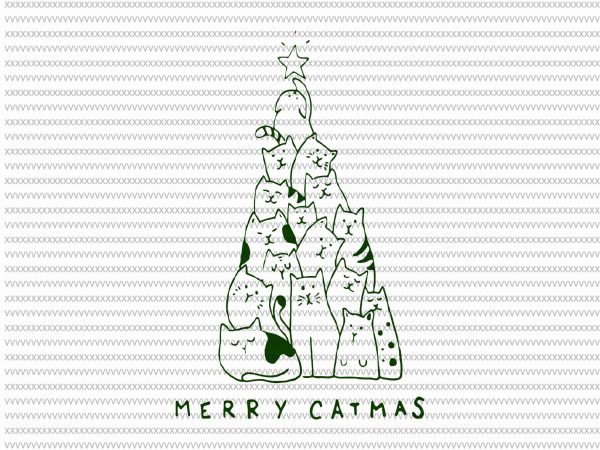 Merry catmas svg, png, dxf, eps file buy t shirt design artwork