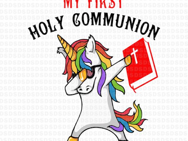 My first holy communion nurse unicorn vector t shirt design for download