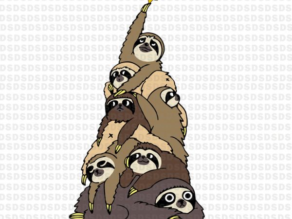 Christmas tree sloth svg t shirt design to buy