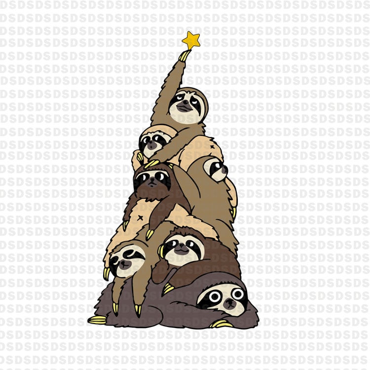 Christmas tree Sloth svg tshirt factory
