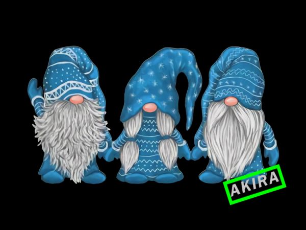 Three gnomes blue,gnome png,gnome christmas t shirt design to buy