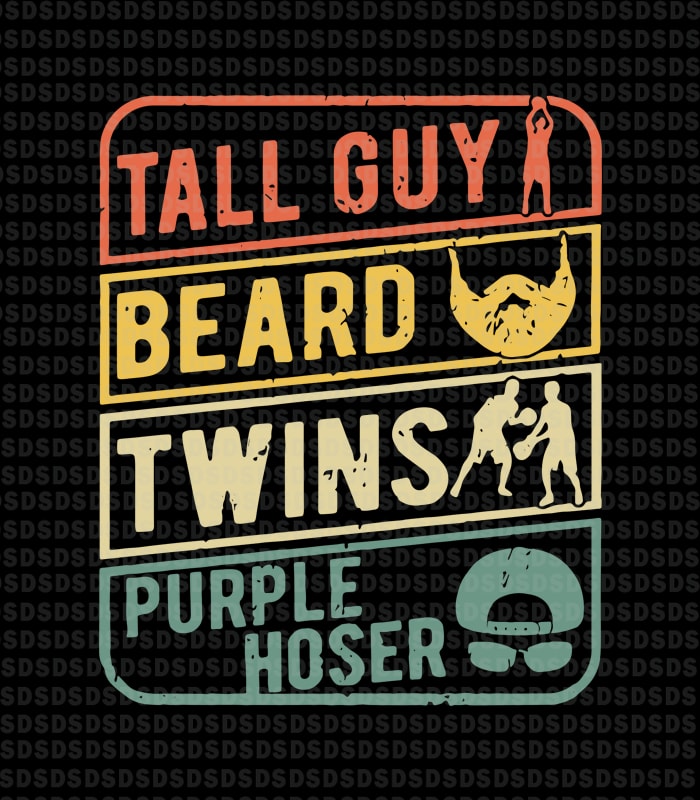 tall guy beard twins purple hoser shirt