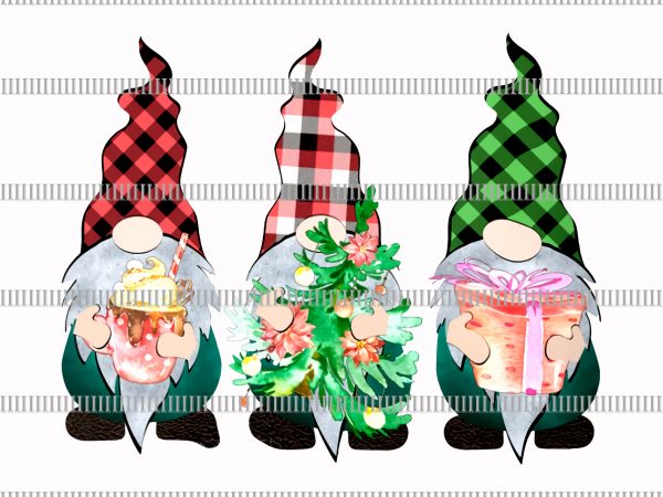 Three gnomies christmas png,christmas gnomes png t-shirt design for commercial use