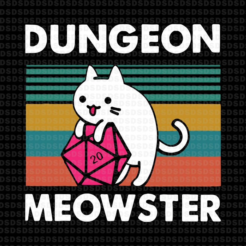 Dungeon meowster svg,Dungeon meowster t shirt designs for print on demand