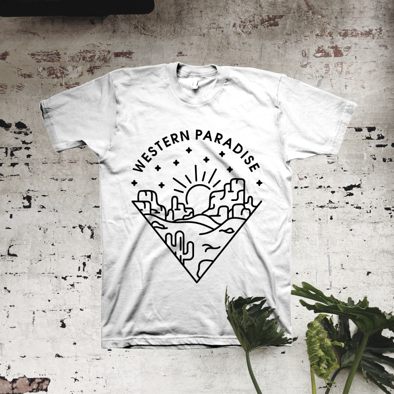 Western Paradise tshirt design for sale