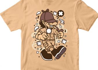 Wolf Detective vector t-shirt design template