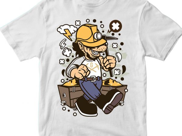 Wolf gold miner print ready shirt design